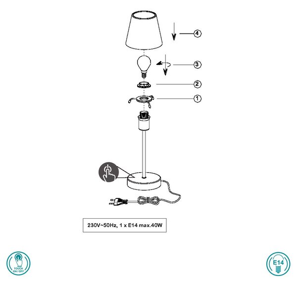 Πορτατίφ Trio Lighting Luis 595700106 Χρώμιο