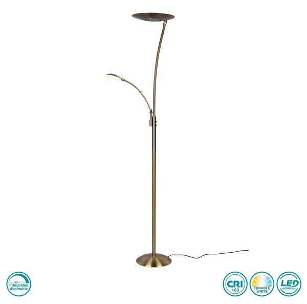 Φωτιστικό Δαπέδου Trio Lighting Granby 424310204 Μπρούτζινο Αντικέ