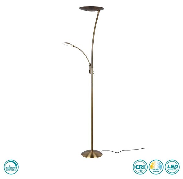 Φωτιστικό Δαπέδου Trio Lighting Granby 424310204 Μπρούτζινο Αντικέ