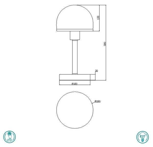 Λάμπα Επιτραπέζια Trio Lighting Joost 592300107 Νίκελ Ματ