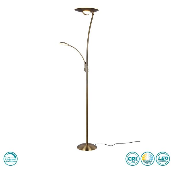Φωτιστικό Δαπέδου Trio Lighting Granby 424310204 Μπρούτζινο Αντικέ