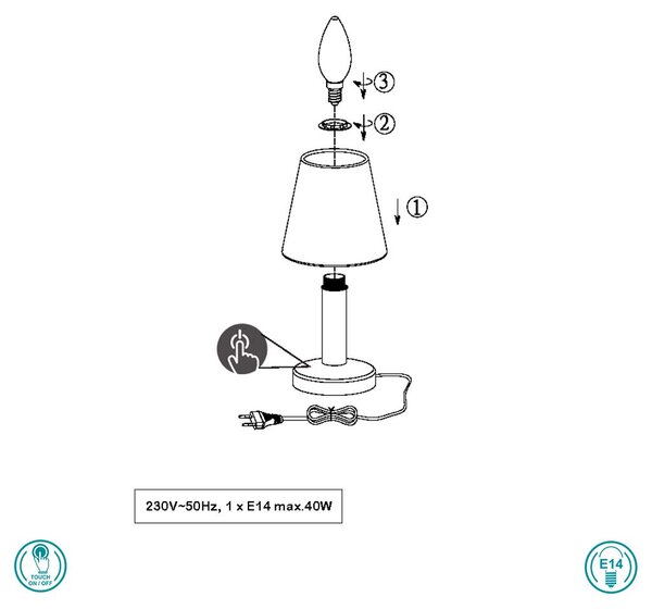 Πορτατίφ Trio Lighting Mats 599700115 Νίκελ Ματ - Πράσινο