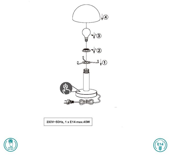Πορτατίφ Trio Lighting Fynn 599100118 Νίκελ Ματ - Πορτοκαλί