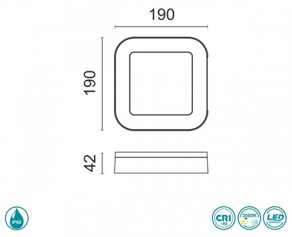 Απλίκα Εξωτερικού Χώρου Spot Light Minos 7772 Μαύρη (3000k)