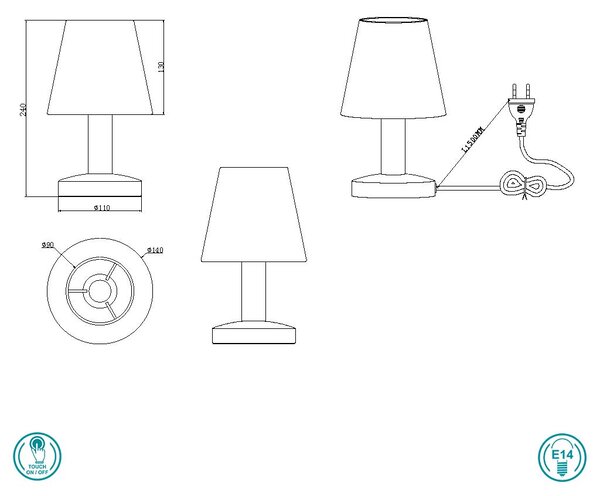 Πορτατίφ Trio Lighting Mats 599700119 Νίκελ Ματ - Τιρκουάζ