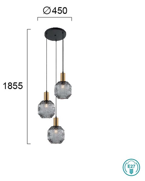 Φωτιστικό Κρεμαστό Viokef Ariadne 4267000 Φυμέ