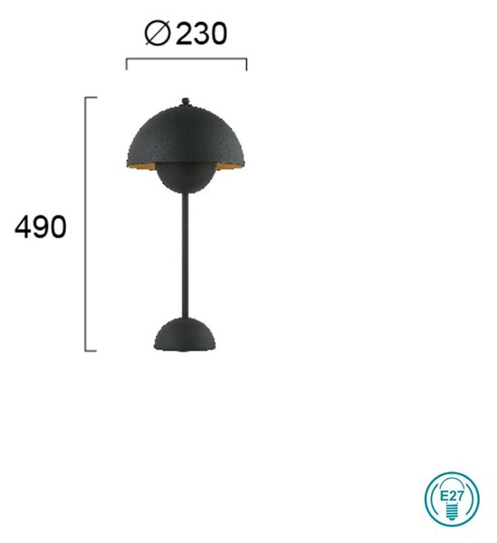 Φωτιστικό Επιτραπέζιο Viokef Tulip 4283301 Μαύρο
