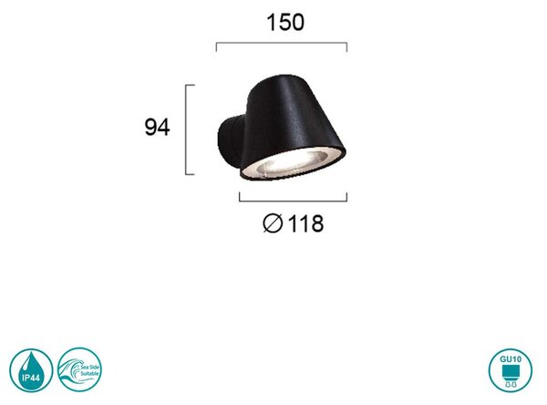 Απλίκα Εξωτερικού Χώρου Viokef Marc PC 4282600 Πλαστική