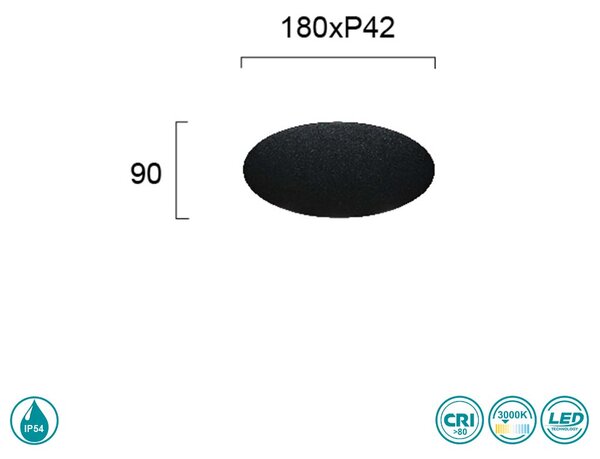 Απλίκα Εξωτερικού Χώρου Viokef Smooth 4285100 Μαύρο Ματ