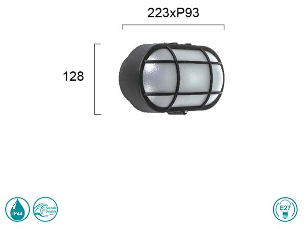 Χελώνα Πλαστική Εξωτερικού Χώρου Viokef Kioto 4283000 Μαύρη Πλαστική