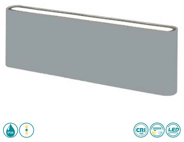 Απλίκα Εξωτερικού Χώρου Sole Luce Katia 17-47600-10 Γκρι (3000K)