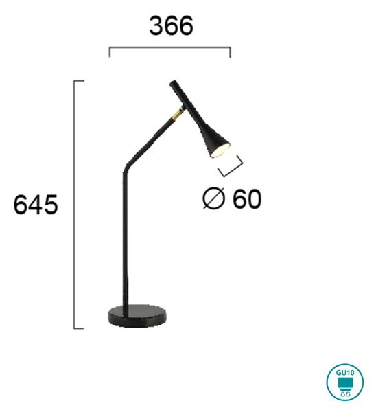 Λάμπα Επιτραπέζια Viokef Melody 4283500 Μαύρη