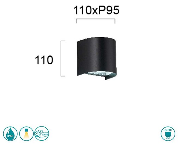 Απλίκα Εξωτερικού Χώρου Viokef Spirit 4282400 Μαύρο Plastic