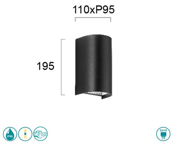 Απλίκα Εξωτερικού Χώρου Viokef Spirit 4282500 Μαύρο Plastic