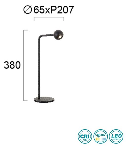 Λάμπα Επιτραπέζια Viokef Sebastian 4271000 Μαύρη