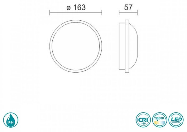 Φωτιστικό Οροφής Εξωτερικού Χώρου Spot Light Modena 7779 λευκό (3000k)
