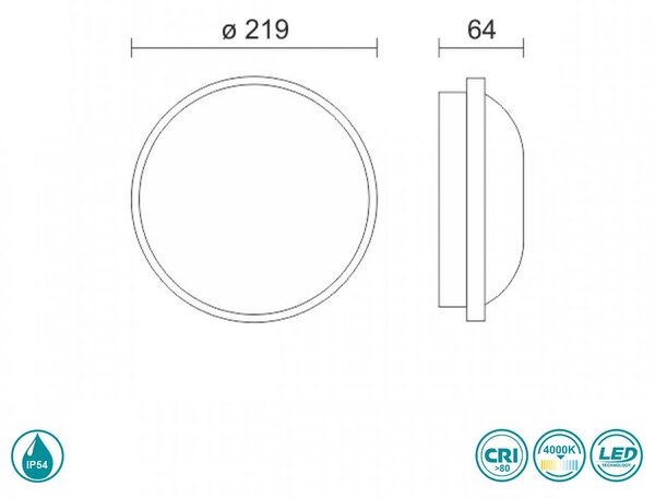Φωτιστικό Οροφής Εξωτερικού Χώρου Spot Light Modena 7757 λευκό (4000k)
