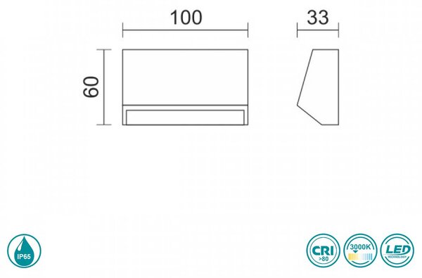 Απλίκα Εξωτερικού Χώρου LED SpotLight 7795 Μαύρη (3000K)