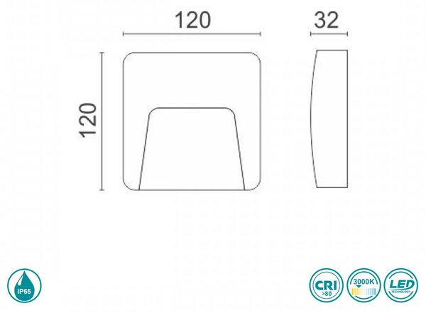 Απλίκα Εξωτερικού Χώρου LED SpotLight 7797 Γκρι (3000K)