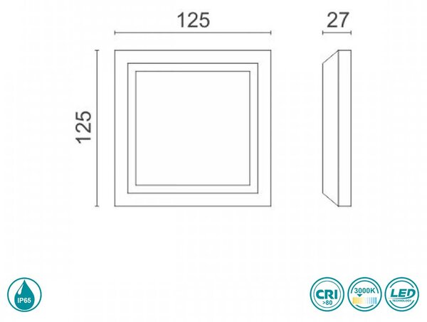 Απλίκα Εξωτερικού Χώρου LED SpotLight 7798 Γκρι (3000K)