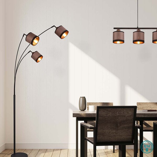 Φωτιστικό Δαπέδου RL Lighting Davos R41553041 Μαύρο με Τοπέ καπέλο