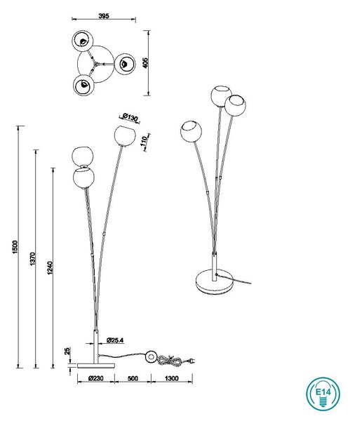 Φωτιστικό Δαπέδου RL Lighting Sheldon R41303017 Μαύρο Ματ