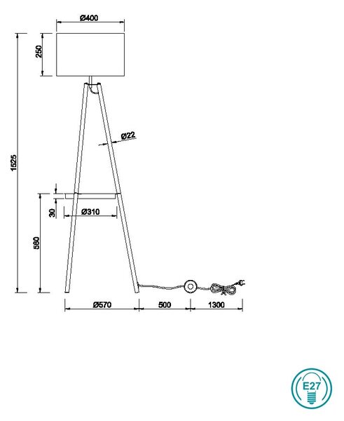 Φωτιστικό Δαπέδου RL Lighting Colette R41561065 Καφέ