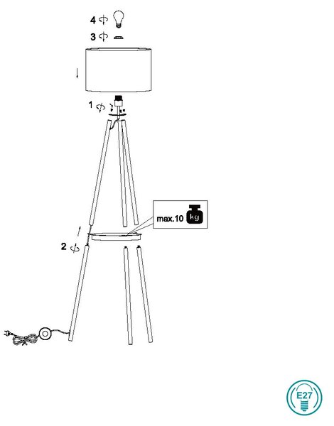 Φωτιστικό Δαπέδου RL Lighting Colette R41561065 Καφέ