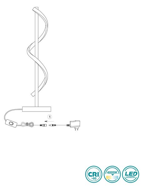 Λάμπα Επιτραπέζια RL Lighting Isabel R52201106 Χρώμιο (4000K)