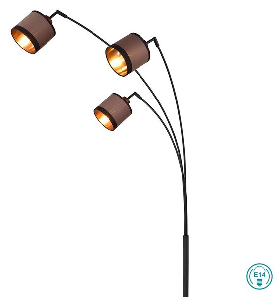 Φωτιστικό Δαπέδου RL Lighting Davos R41553041 Μαύρο με Τοπέ καπέλο