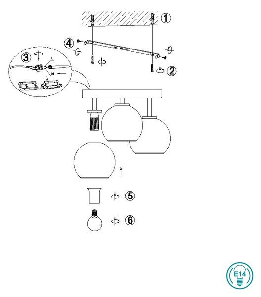 Φωτιστικό Οροφής RL Lighting Sheldon R61303017 Μαύρο Ματ