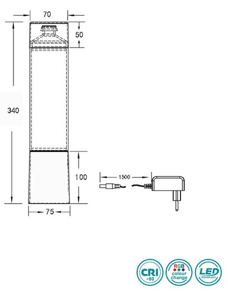 Επιτραπέζιο Φωτιστικό RL Lighting Glitter R50871032 Μαύρο Ματ