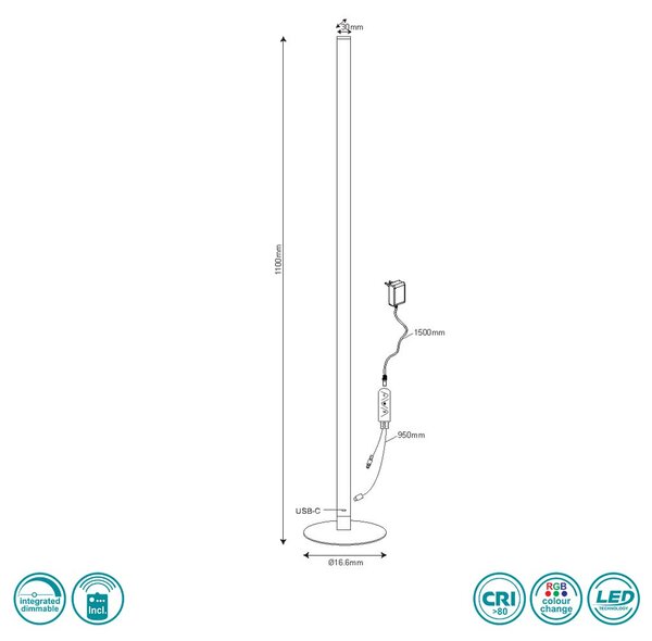 Φωτιστικό Δαπέδου RL Lighting Tendo R45711102 Μαύρο Ματ