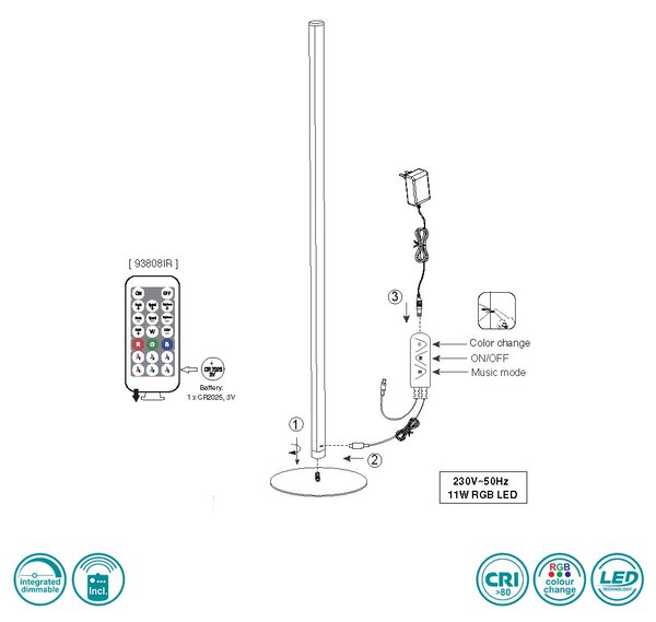 Φωτιστικό Δαπέδου RL Lighting Tendo R45711102 Μαύρο Ματ