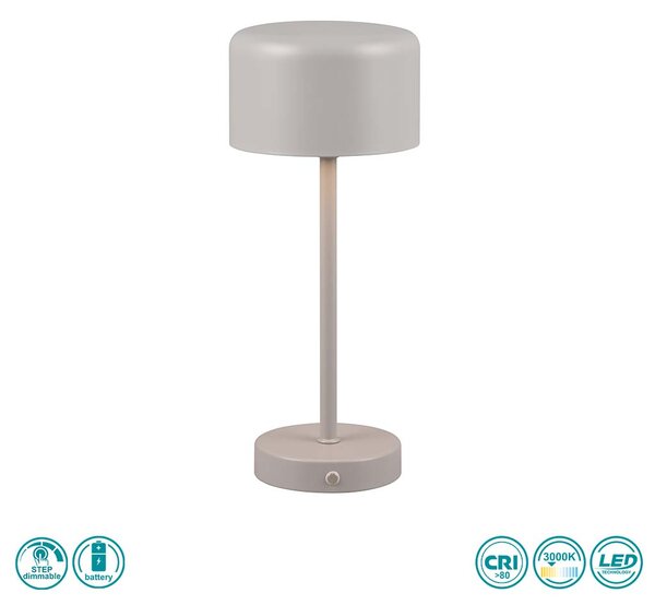 Φωτιστικό Επιτραπέζιο Επαναφορτιζόμενο RL Lighting Jeff R59151177 Γκρι