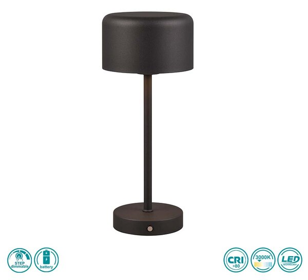 Φωτιστικό Επιτραπέζιο Επαναφορτιζόμενο RL Lighting Jeff R59151132 Μαύρο Ματ