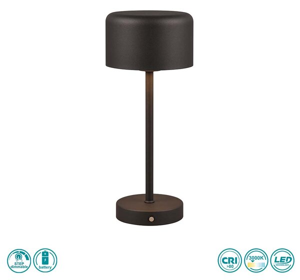 Φωτιστικό Επιτραπέζιο Επαναφορτιζόμενο RL Lighting Jeff R59151132 Μαύρο Ματ