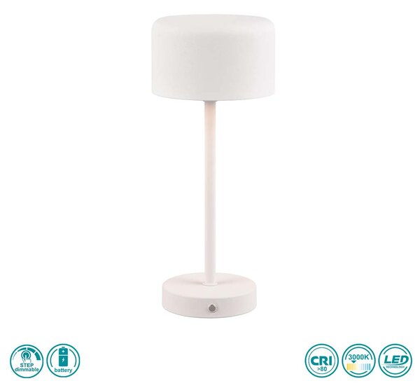 Φωτιστικό Επιτραπέζιο Επαναφορτιζόμενο RL Lighting Jeff R59151131 Λευκό Ματ