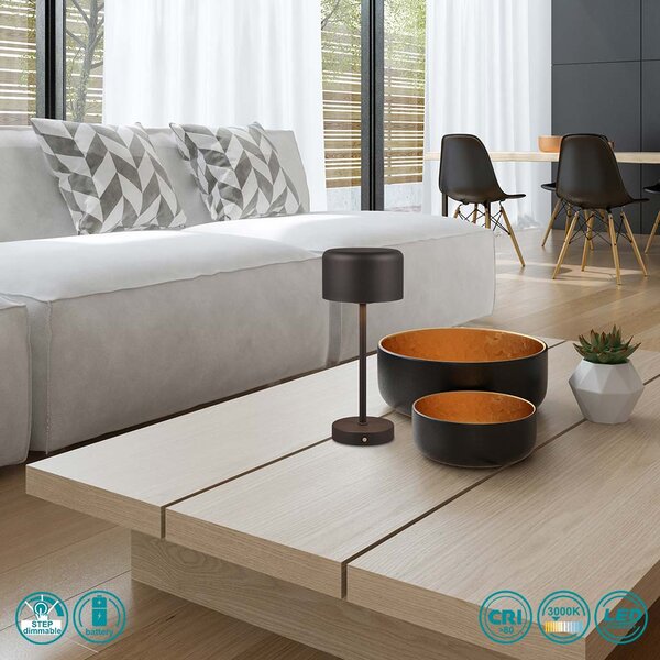 Φωτιστικό Επιτραπέζιο Επαναφορτιζόμενο RL Lighting Jeff R59151132 Μαύρο Ματ