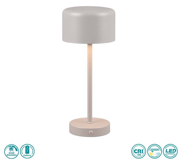 Φωτιστικό Επιτραπέζιο Επαναφορτιζόμενο RL Lighting Jeff R59151177 Γκρι