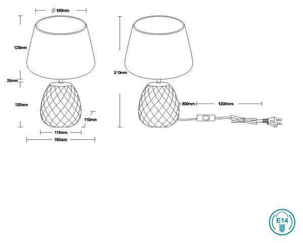 Πορτατίφ RL Lighting Ariana R51531015 Πράσινο με Βελούδινο Αμπαζούρ