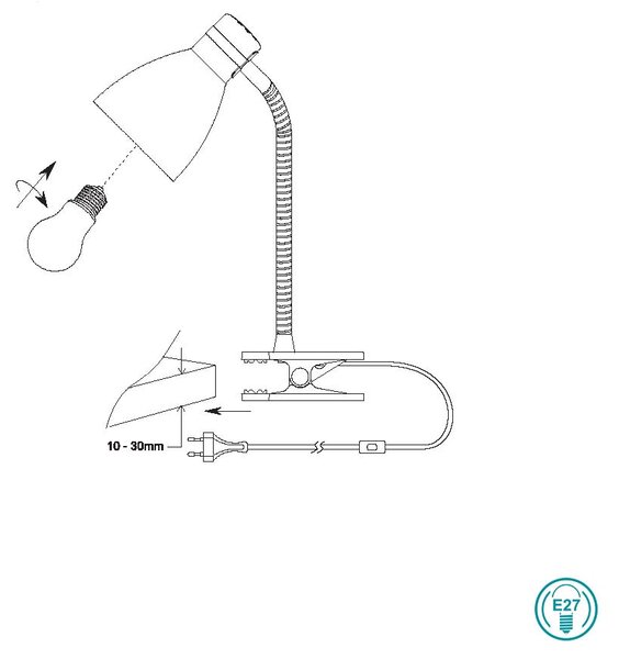 Φωτιστικό Clip-On RL Lighting Harvey R20731231 Λευκό Ματ