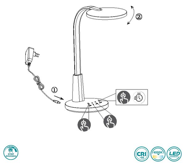 Φωτιστικό Γραφείου RL Lighting Sally R52671102 Μαύρο (4000K)