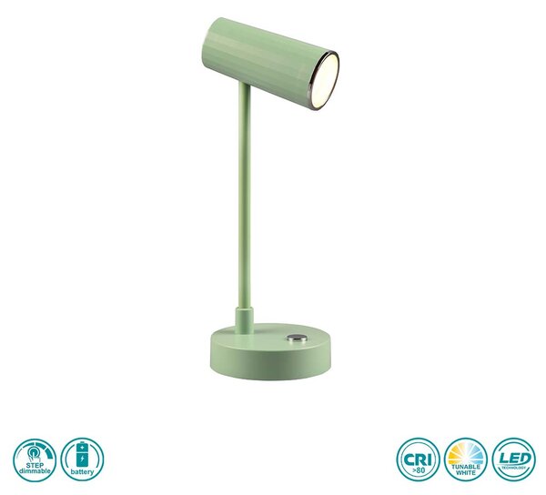 Φωτιστικό Επιτραπέζιο Επαναφορτιζόμενο RL Lighting Lenny R52661115 Πράσινο
