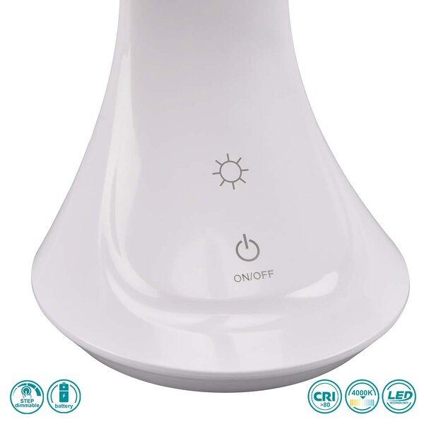 Φωτιστικό Γραφείου Επαναφορτιζόμενο RL Lighting Patty R52311101 Λευκό (4000K)