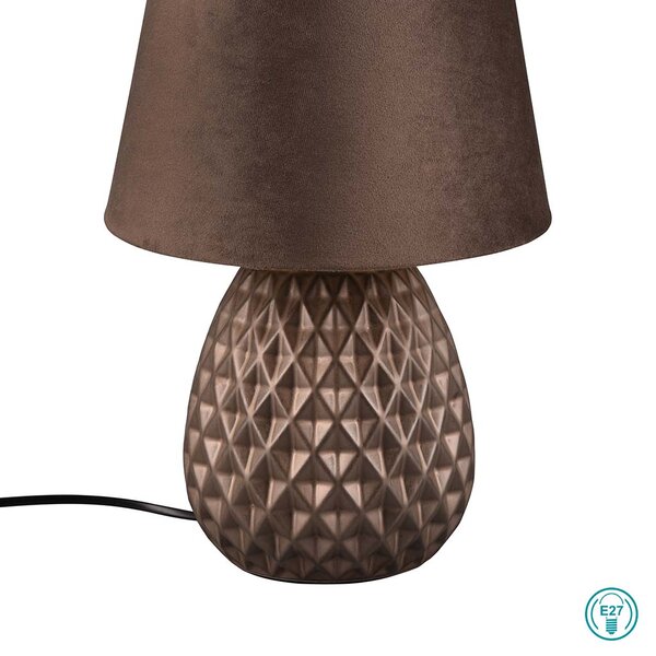 Λάμπα Επιτραπέζια RL Lighting Ariana R51531926 Καφέ με Βελούδινο Αμπαζούρ