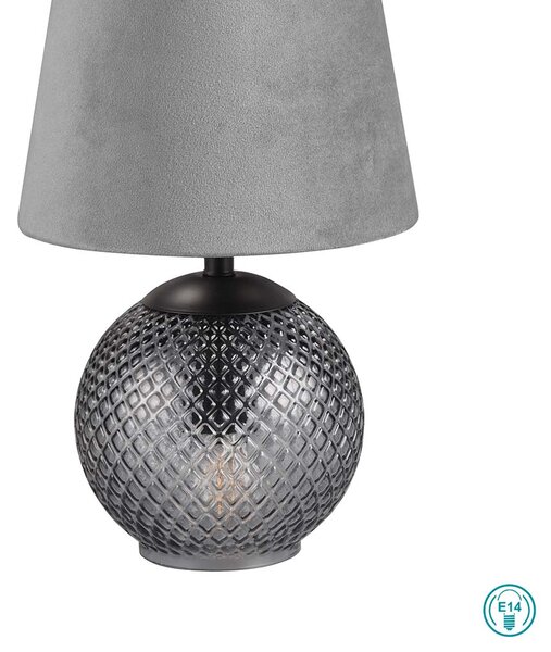 Πορτατίφ RL Lighting Jonna R51242054 Φυμέ με Γκρι Βελούδινο Αμπαζούρ