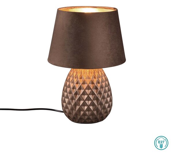 Λάμπα Επιτραπέζια RL Lighting Ariana R51531926 Καφέ με Βελούδινο Αμπαζούρ