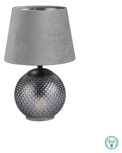 Πορτατίφ RL Lighting Jonna R51242054 Φυμέ με Γκρι Βελούδινο Αμπαζούρ