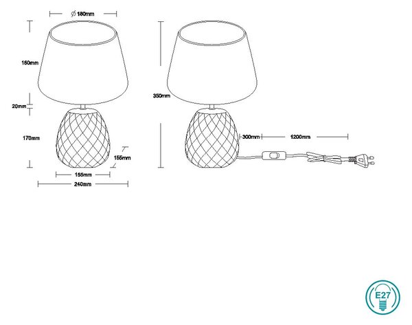 Λάμπα Επιτραπέζια RL Lighting Ariana R51531926 Καφέ με Βελούδινο Αμπαζούρ
